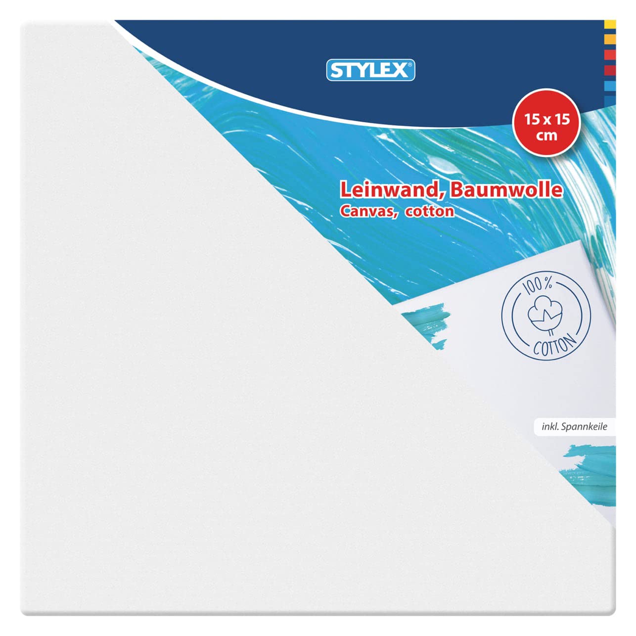 Stylex 28582-P6-6 x 6 Stretcher Frames with 100% Cotton Canvas Primed Backed Stapled for Oil Acrylic Tempera Paints Gouache Painting Pack of 6 - Image 2