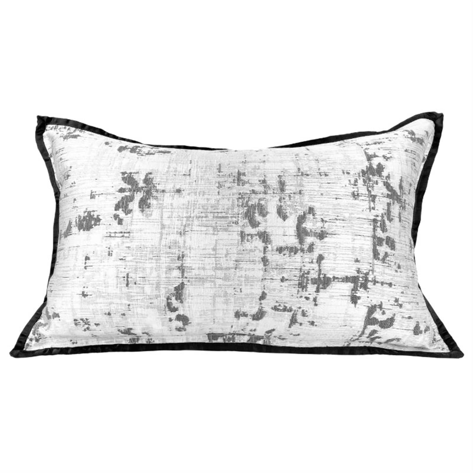 Fodere per cuscini, Copricuscini imbottiti in cotone bianco grigio con motivo artistico for soggiorno, camera da letto, divano, 12x20 pollici(Cushion Cover)