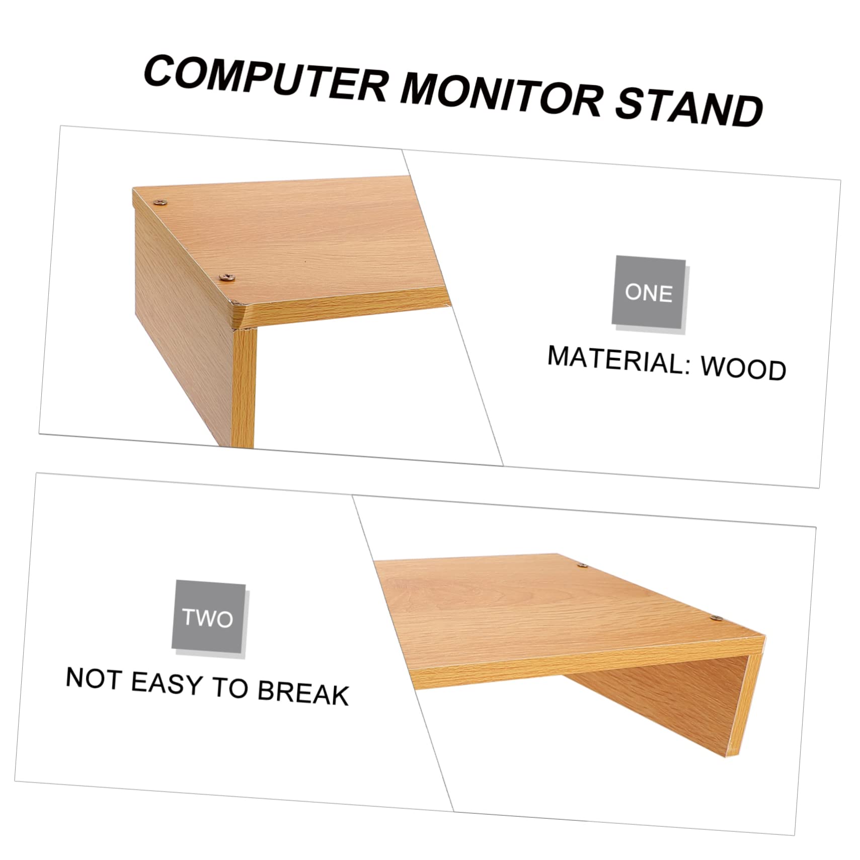 KOMBIUDA Alzata Monitor da Scrivania in Legno per Computer e Laptop | Supporto per Scrivania, Scrivania Organizer e Organizzazione Scrivania, Decorazioni Scuola