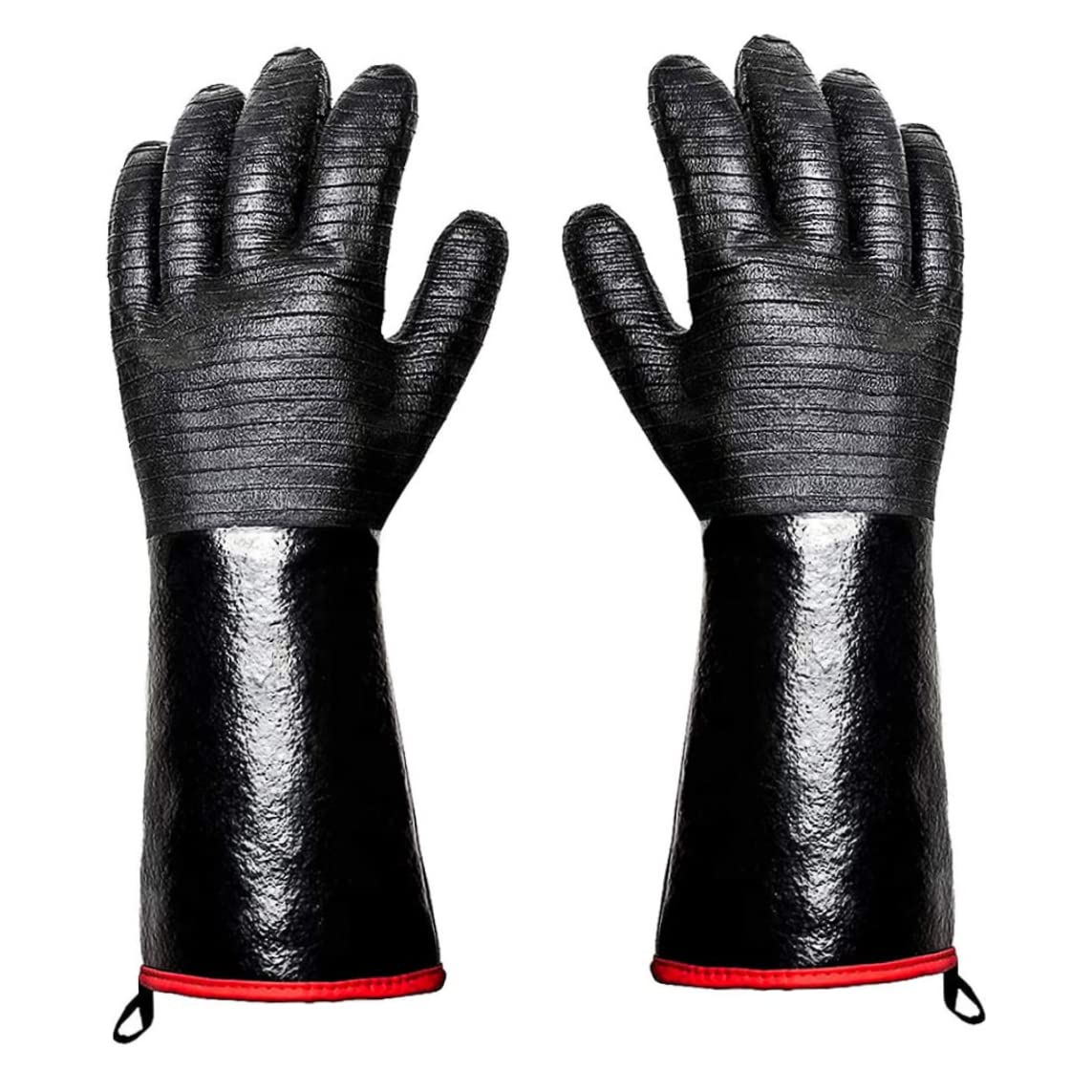 Guantes de Horno Guantes de Barbacoa Resistentes al Calor Guantes de Fuego Largo y Resistentes al Fuego Guantes de Fuego Resistentes al Agua y al Agua para Barbacoa (Medio 17.7)