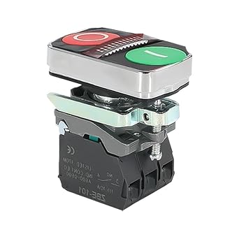 XB4 Series Double Button Switch Start Stop Metal Shape with Light 1NO1NCwith lamp 1,12V
