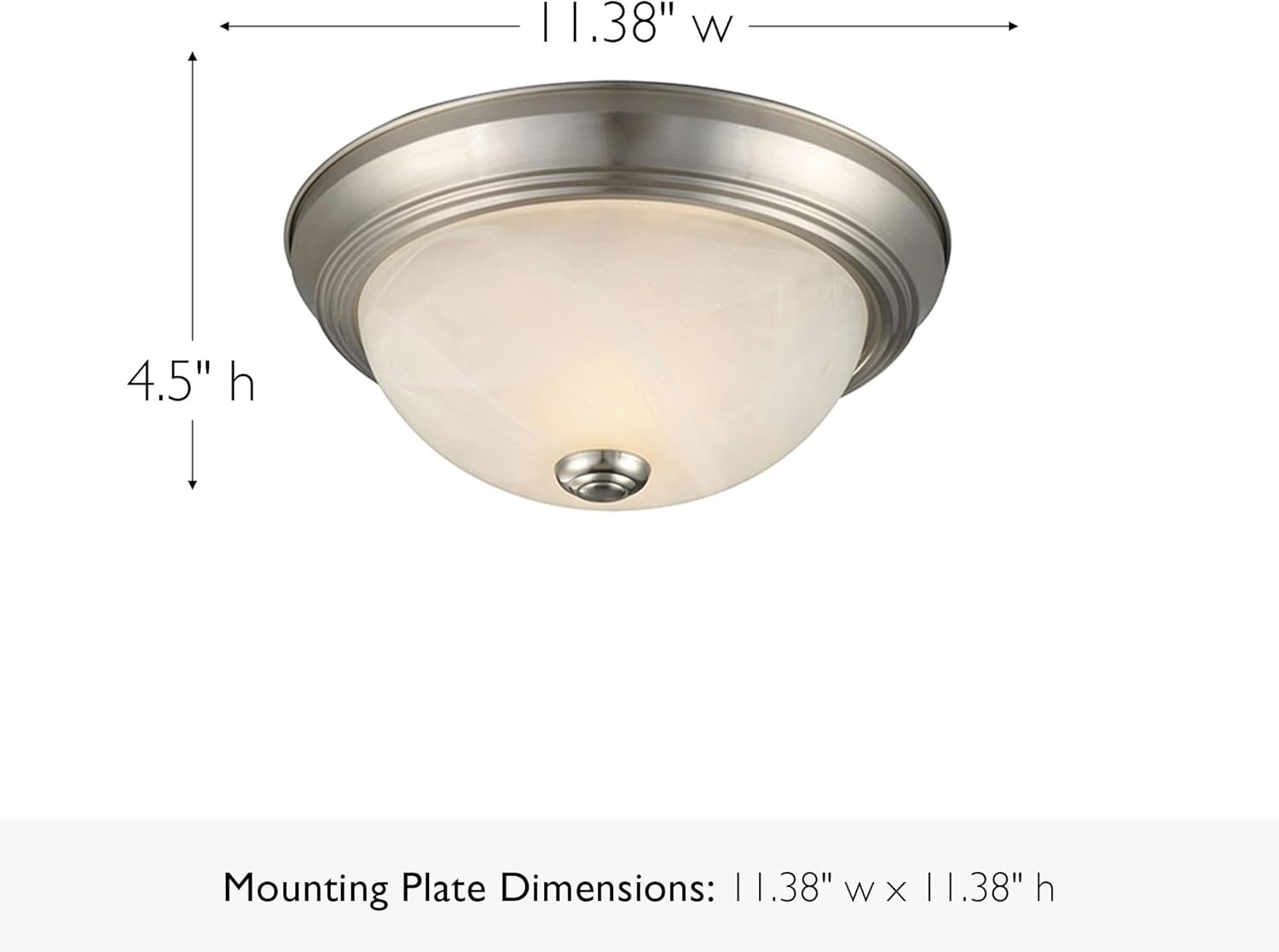 Design House Ceiling Light, Flush Mount, Dimmable, Uses (2) 60W Bulbs, Satin Nickel, 11.25 in D x 4.75 in H, 2-Pack Includes Two Ceiling Lights, 587527