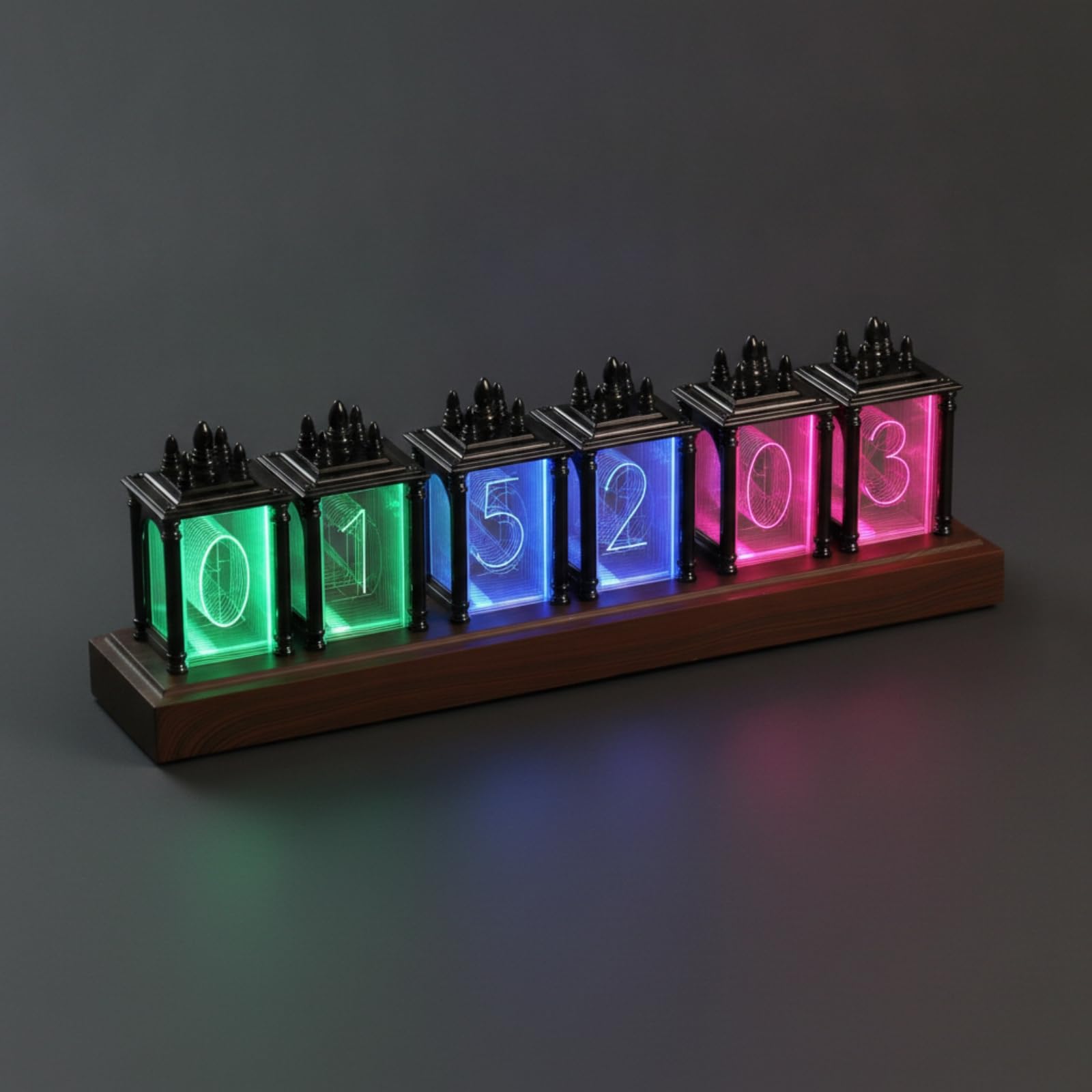 Horloge avec Éclairage RGB, Gris Avancé, 28x6.5x9cm