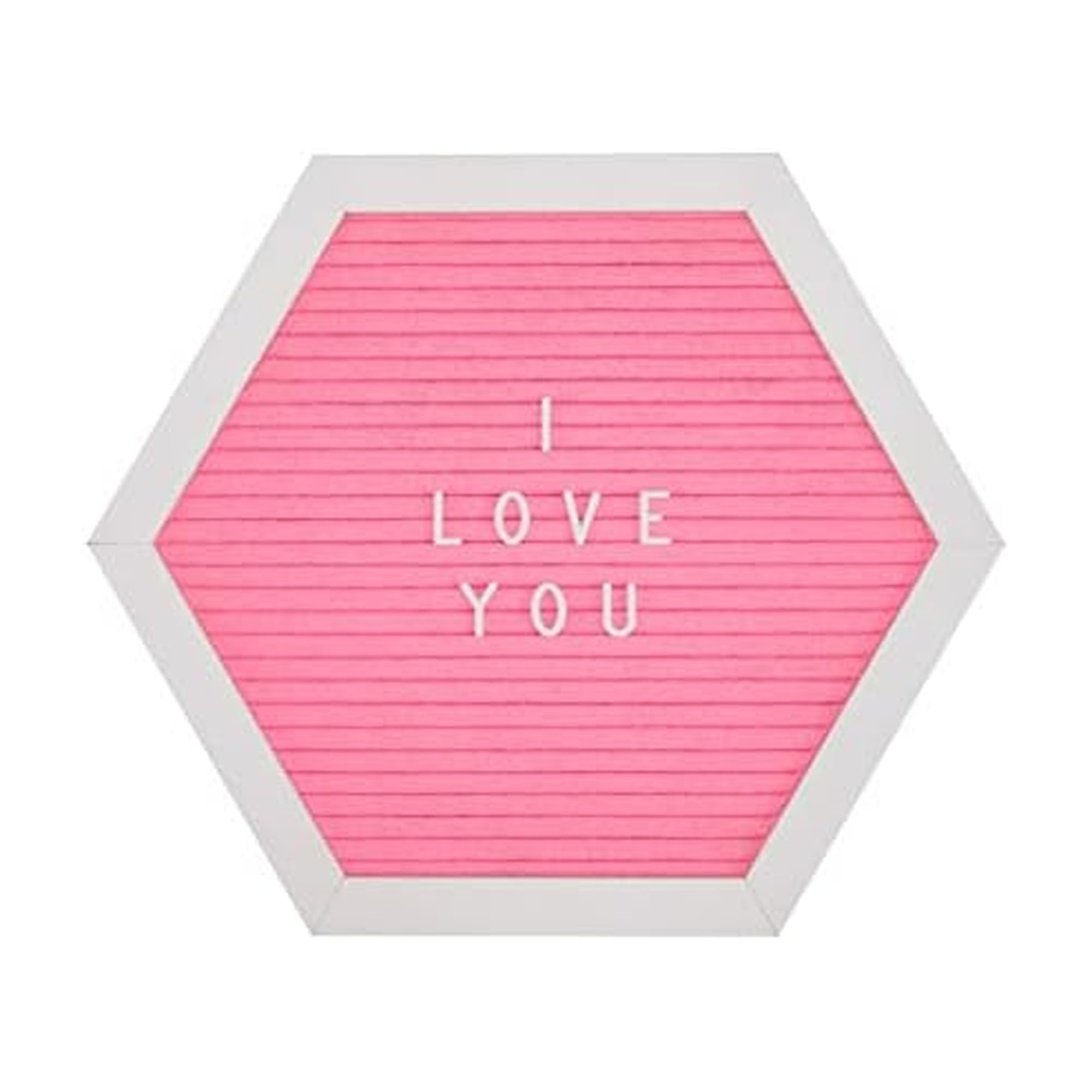 Melannco Filz-Buchstaben-Tafel, sechseckig, mit Buchstaben & Zahlen, für Ankündigung, Pink & Weiß