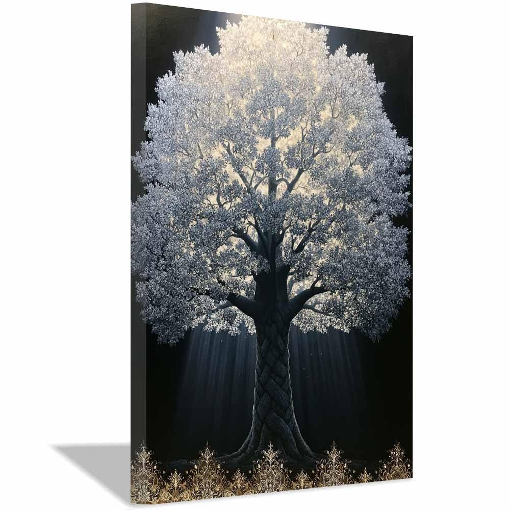 XENIOU Landscape Wall Art Red tree sunset canvas painting wall art, Living Room Bedroom Hallway Stairs Decoration.(Multicolor)-70x100cm Framed