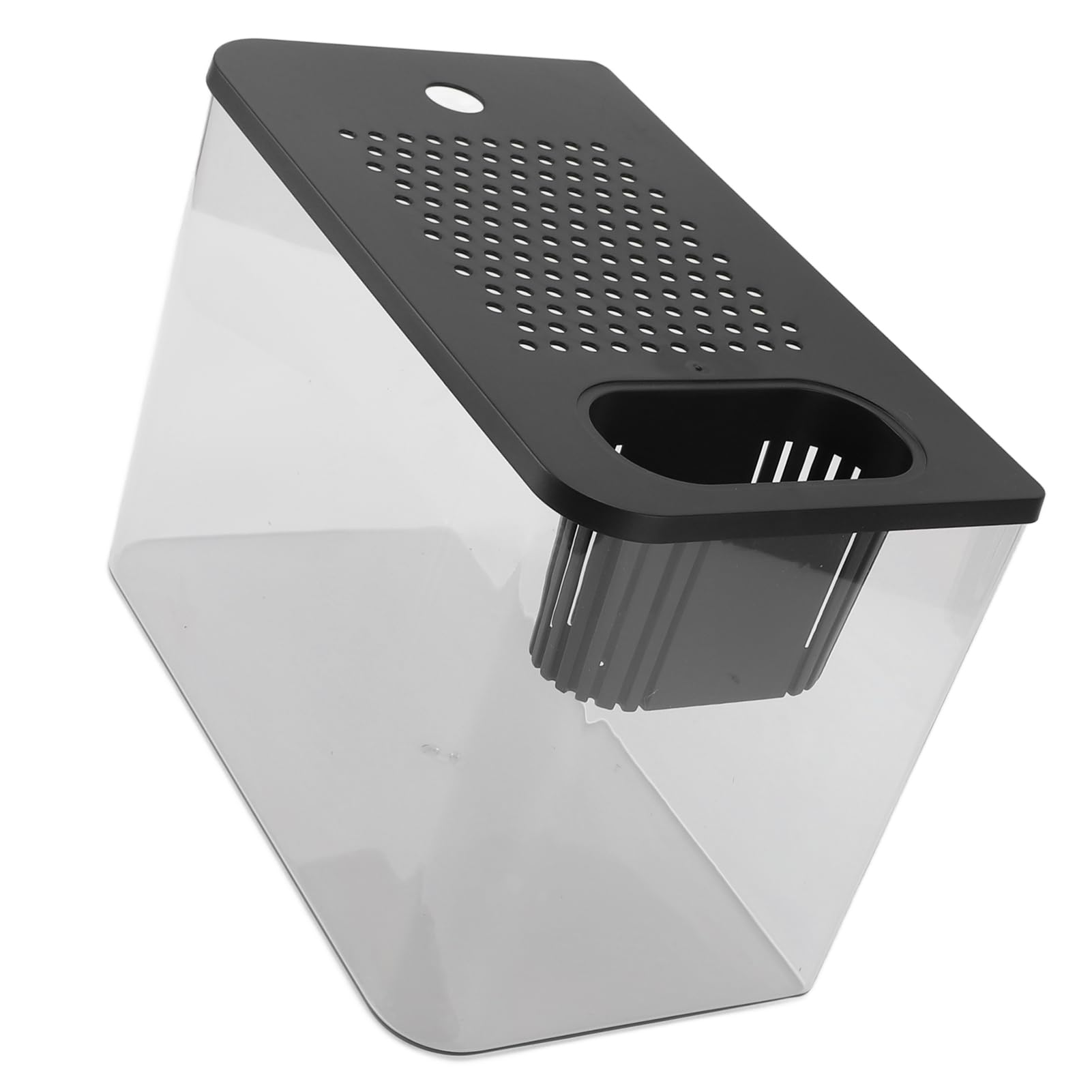 VGEBY Przezroczyste Plastikowe Akwarium Mini Akwarium dla żółwia Betta Fish Ekologiczny Wystrój 31,6 X 18 X 22,5 Cm (BLACK)