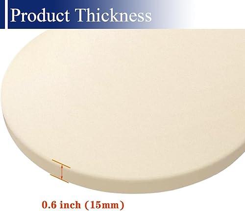 Miniatura 3 de Shengyongh Piedra redonda para hornear pizza de 15 pulgadas para parrilla y horno, accesorios de huevos verdes grandes, sartén de cerámica