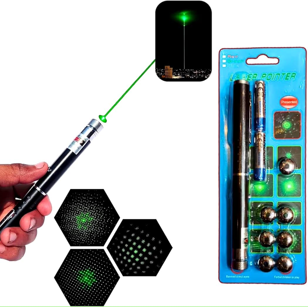 DZOPE Ultra Powerful Green Laser Pointer Pen, 1000 FT Range with Adjustable Cap for Presentation, Long Range Laser Beam with Extra Disco Light Effect, Ideal for Project Design and Professional Use_