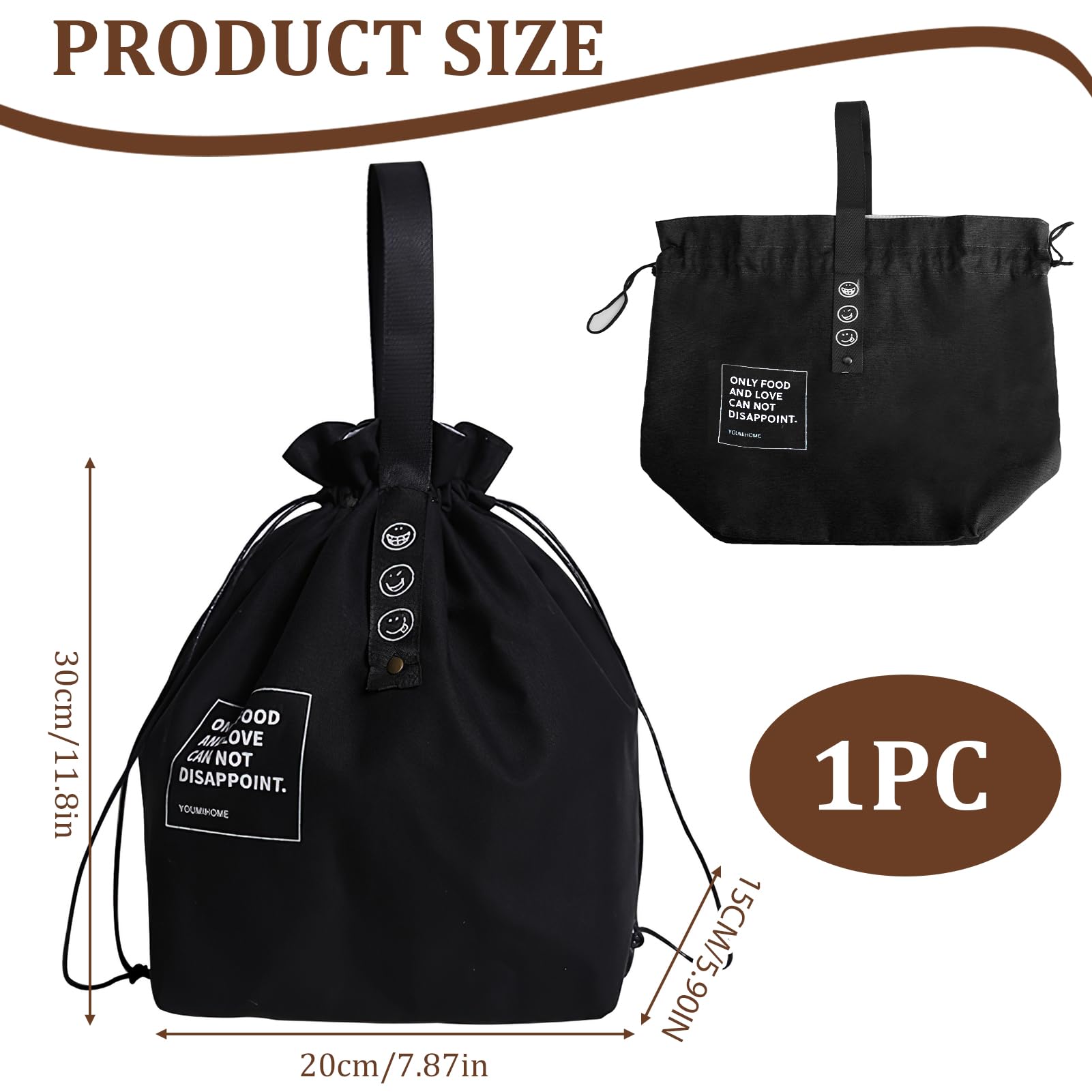 Borsa Termica Porta Pranzo, Borsa Termica Piccola per Ufficio Scuola, Riutilizzabile Borsa Frigo Piccola Pranzo Ufficio, Borsa Frigo Piccola In Tela, Borsa termica Impermeabile e Pieghevole - Nero