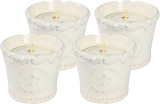 Marquis Jar Candle, 3 Oz Ceramic with Premium Hand Poured Wax, Opulence, Paradise, Queen of Bourbon, and Orleans Tea - Bundle Set of 4
