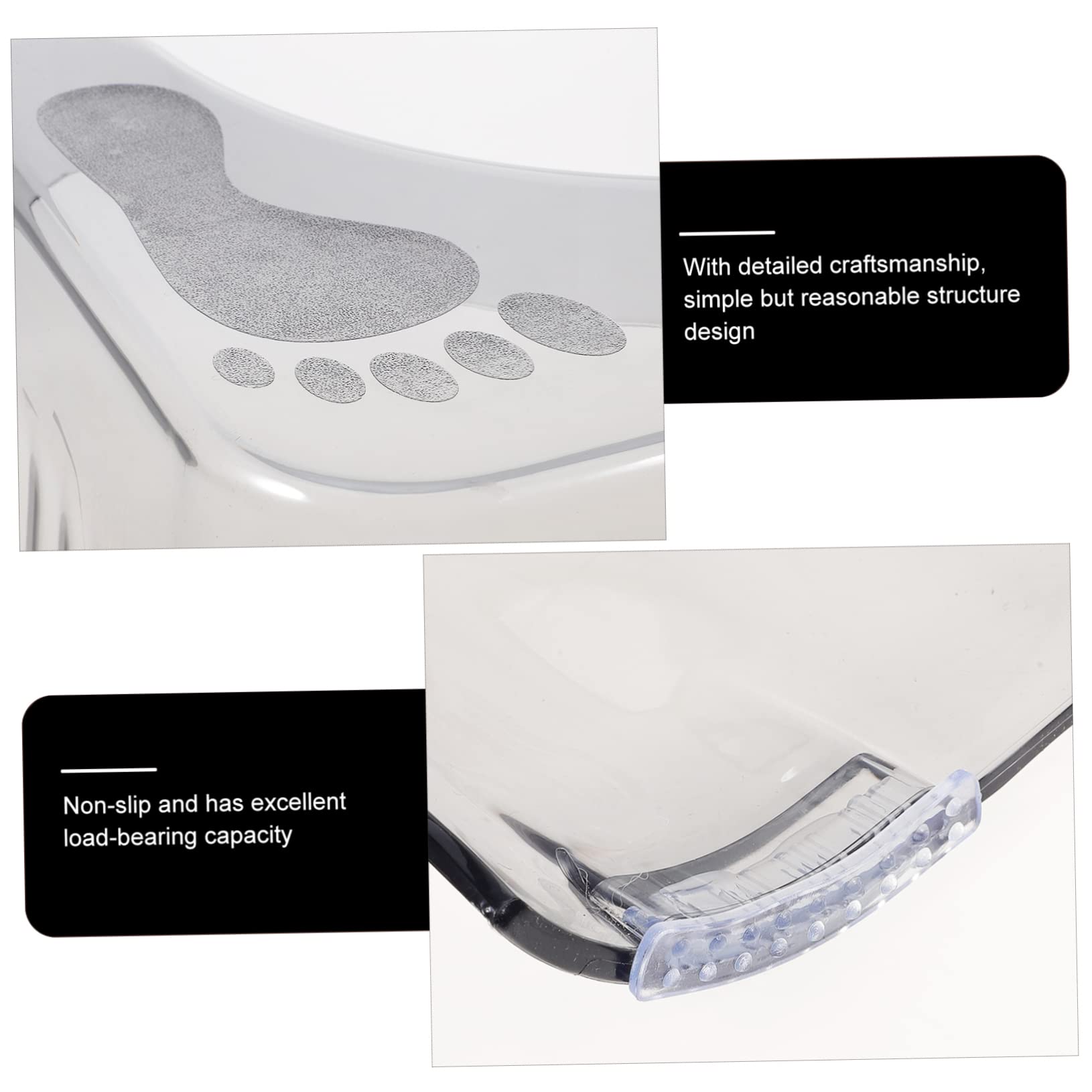 Milisten Sgabello Bagno in Plastica Antiscivolo Grande Capacità di Carico senza Sbavature, Rialzo Pratico per Wc e Aiuto per Bambini in Casa
