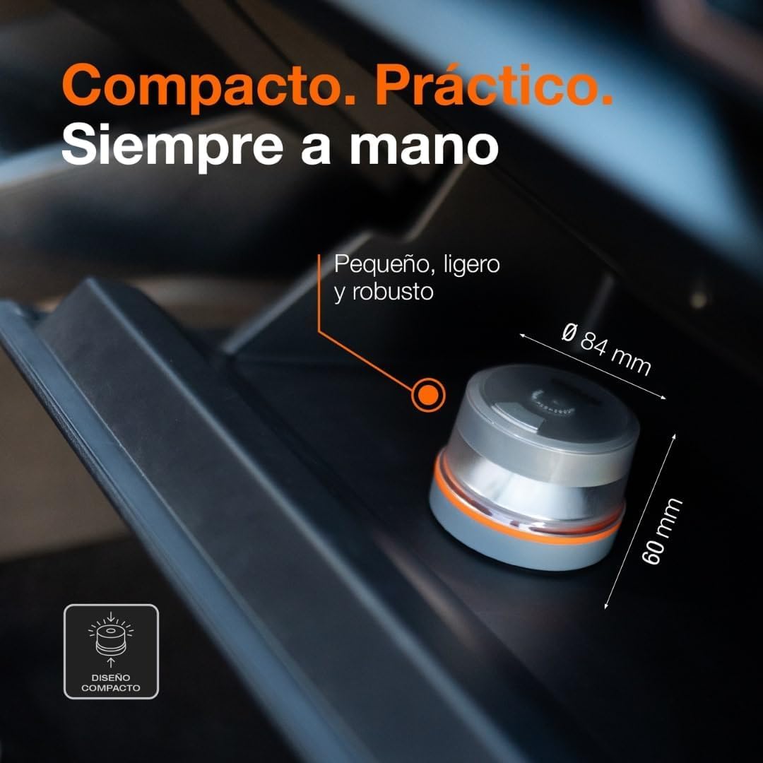 LEDSL105 Pack x18 Balizas de Emergencia LED para Coche | Luz de Señalización Vial. Baliza Homologada DGT 3.0 Obligatoria en 2026 | Señal V16 para Coche con Aviso Automático y Plan de Datos Incluido