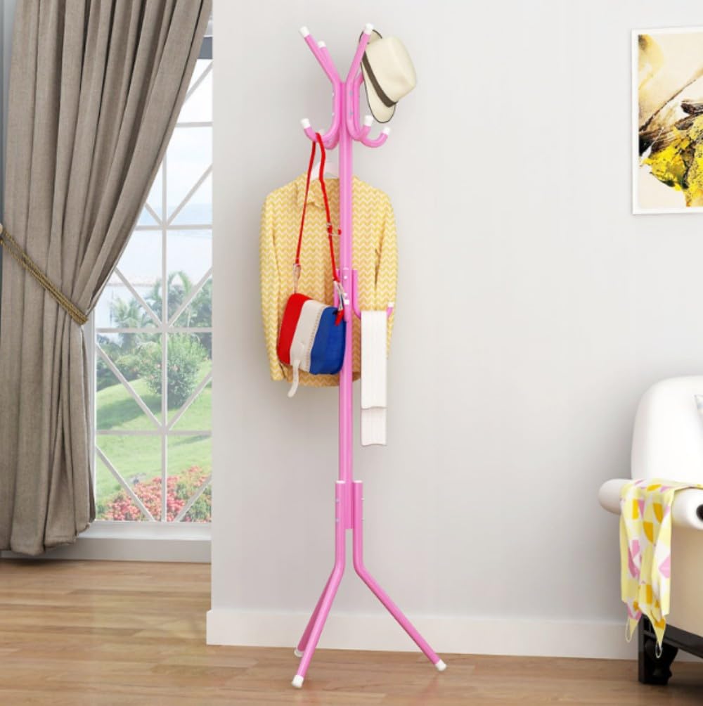Wenyuyu Black Sturdy Coat Stand, Freestanding Coat Tree With 8 Hooks, Coat Stands For Hallway Entryway, Hat Stand For Clothes, Used In Bedroom/Office/Entryway