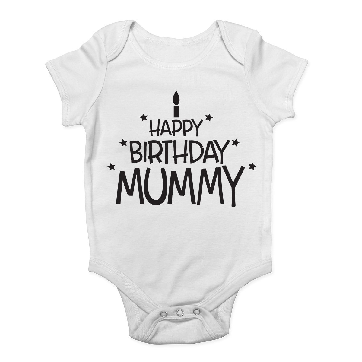 Happy Birthday Mummy Cute Boys and Girls Baby Vest Bodysuit White