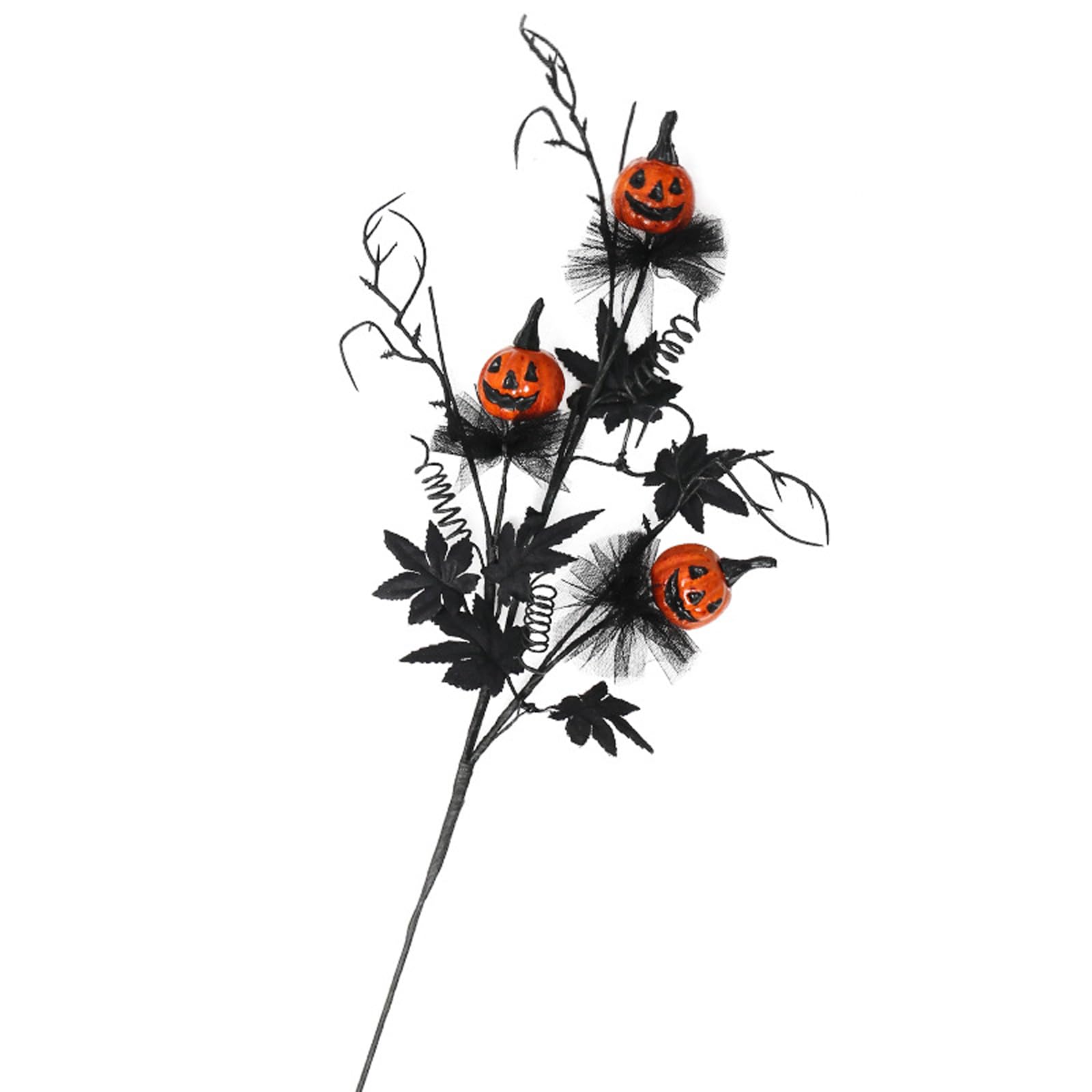 YROHGKPN Halloween Plant Arrangement Realistic Flower with Artificial Pumpkin and Black Leaves for Party Table Centerpieces Halloween Decorations