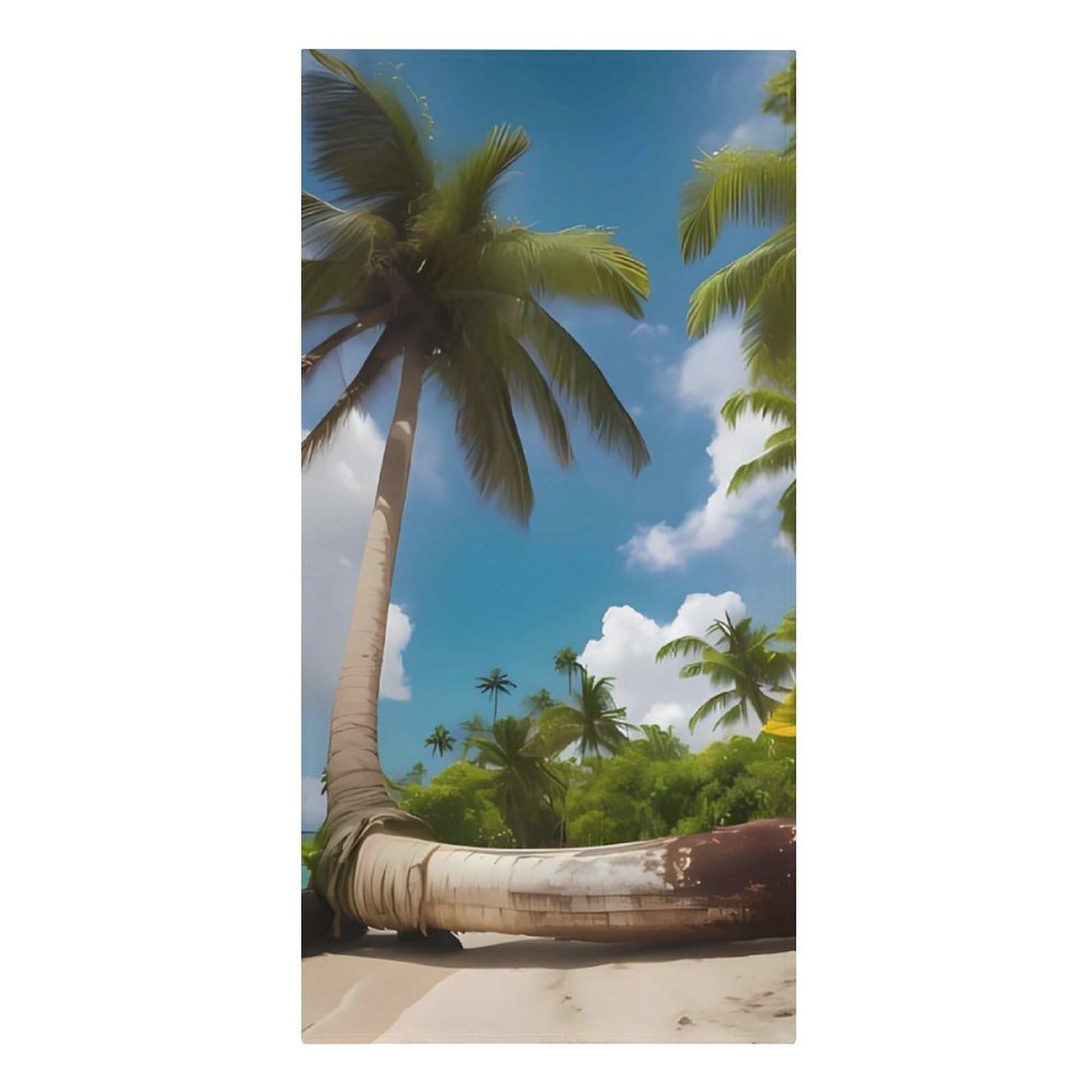 QMNLKH Two Palm Tree Tropical Beach Towel for Women, Large Microfiber Pool Towel for Men, Absorbent Swim Towels for Home, Lightweight Bath Towels for Camping, Yoga, 30.3"x61.4"