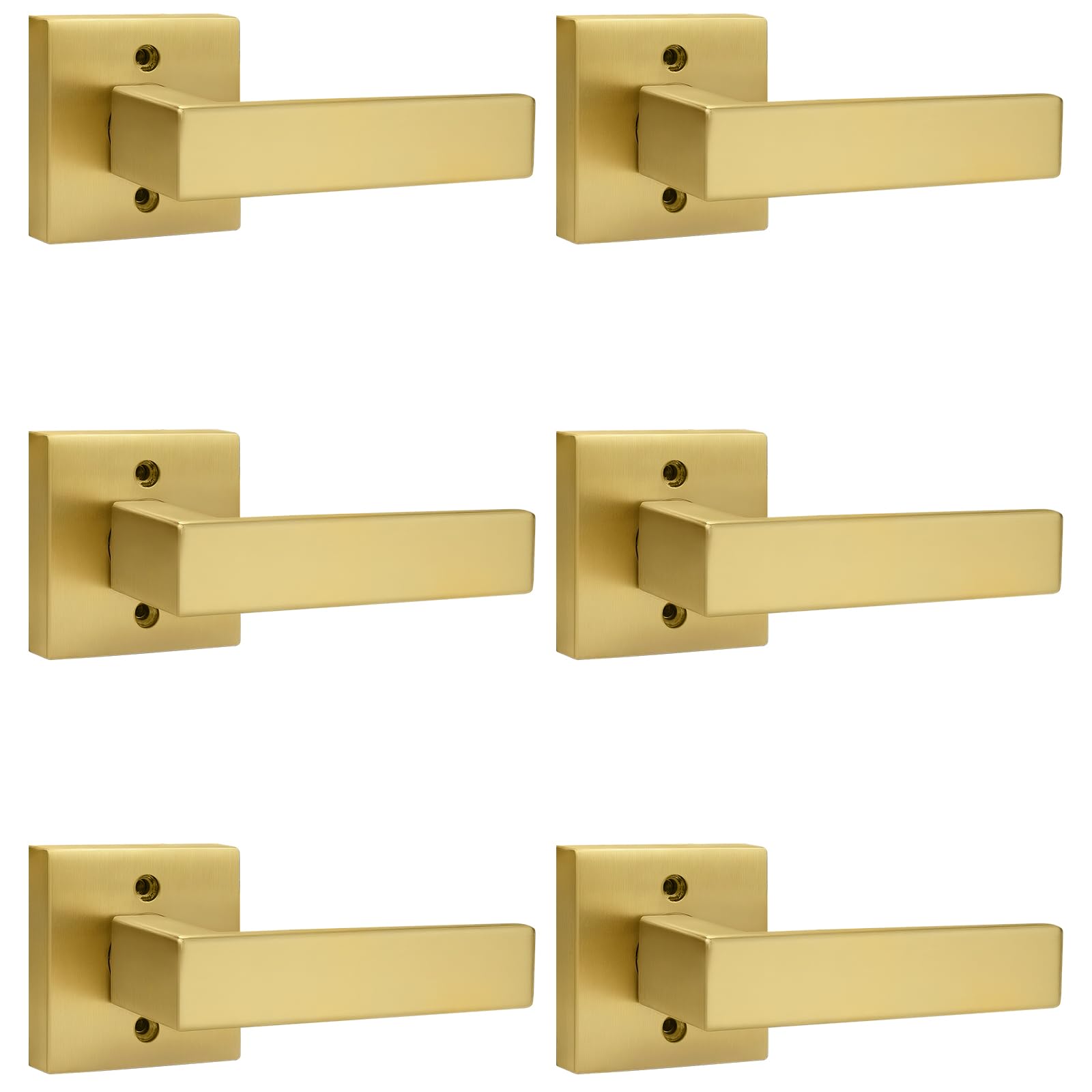 Poignée de porte dorée fixe Probrico levier carré haut de gamme pour intérieur