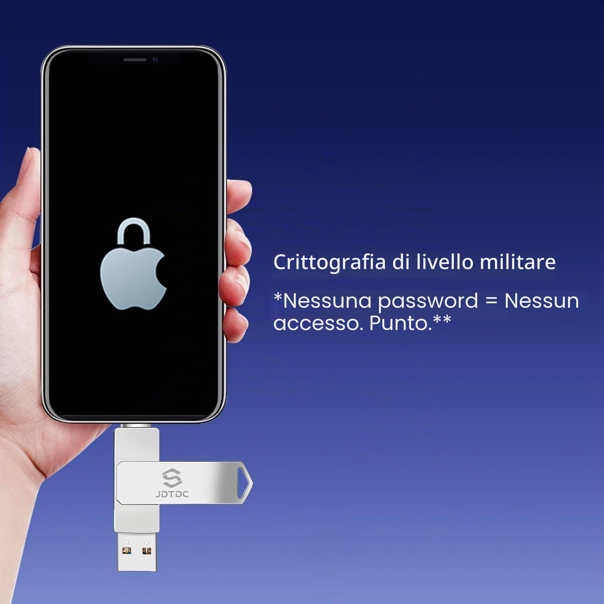 Chiavetta USB da 128 GB per iPhone, certificata Apple MFi, nessun archivio falso, fulmine autentico, backup criptato foto stick per iPhone e iPad