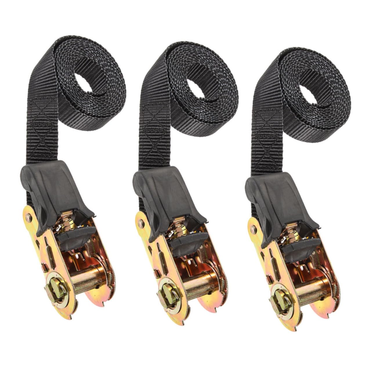 Alipis 3pcs Heavy Duty Ratchet Tie-Down Straps Truck Kayak Moving Straps for Secure Cargo