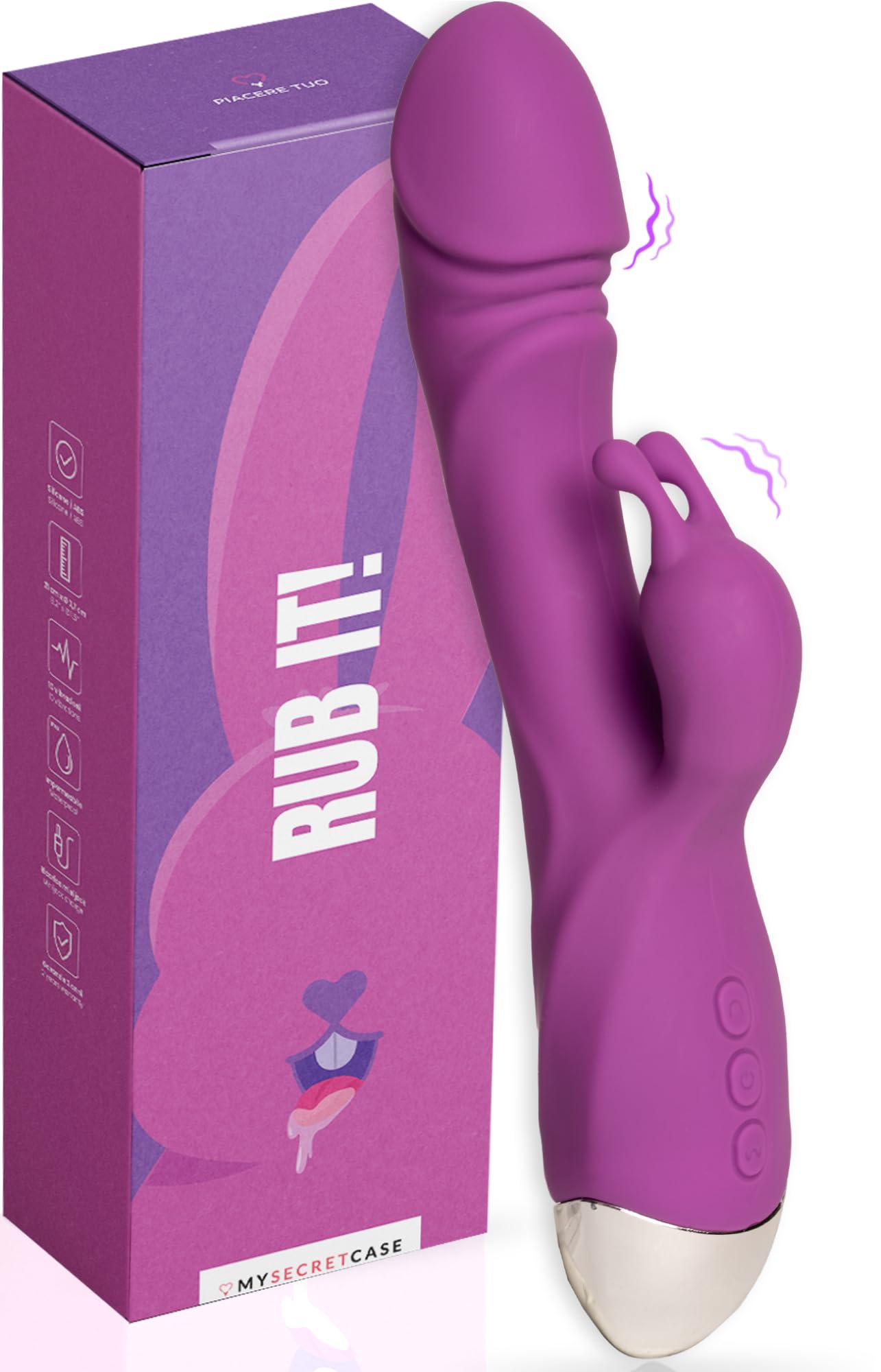 MySecretCase Rabbit Vibratoen für Frauen 21cm Vibratorensets für Frauen Klitoris G Punkt Vibratioren Squirten 10 Vibrationsmodi Vibratorensets für Paare Dildo Vibrator Großer Dildo