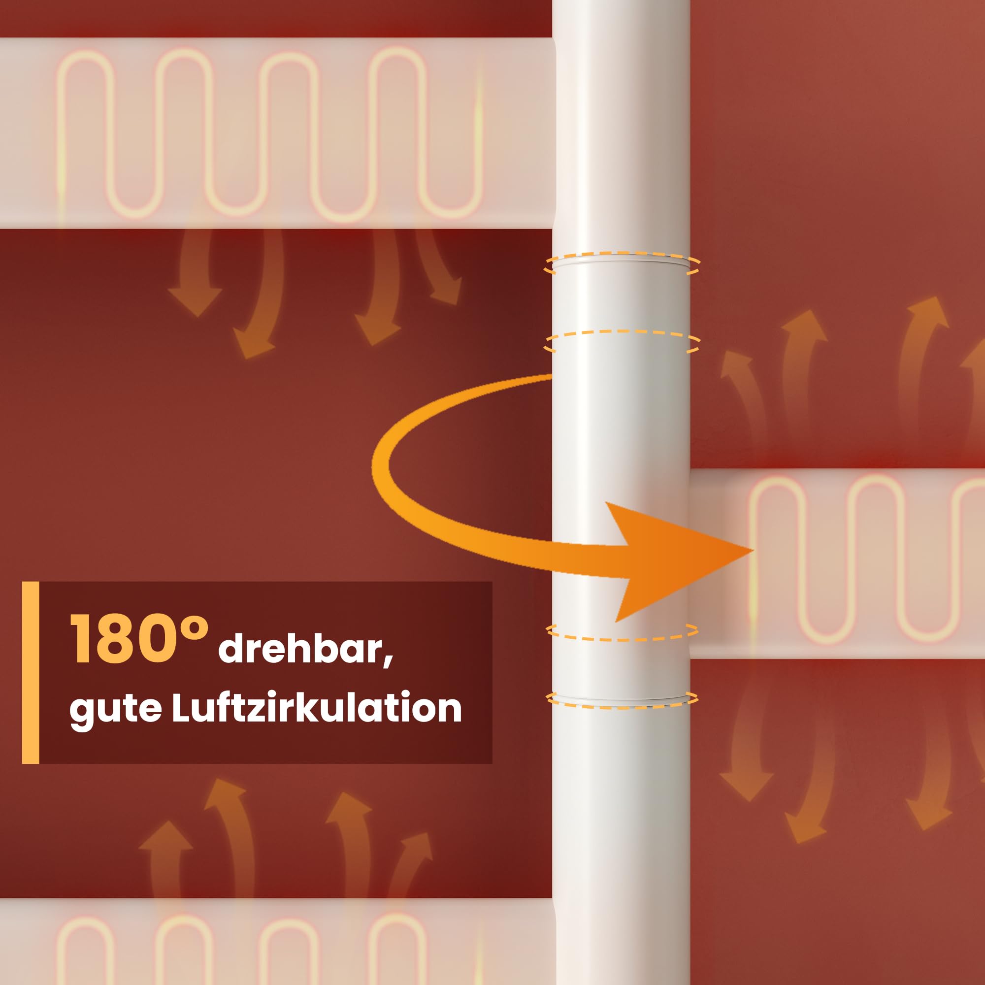 SONNI Elektrischer Handtuchhalter mit Beheizter Ablage 660x550mm, 140W Badheizkörper Elektrisch, Tuya WLAN/App, Carbonfaser Handtuchwärmer, Stecker/Unterputz, 2 Schwenkarme, Weiß