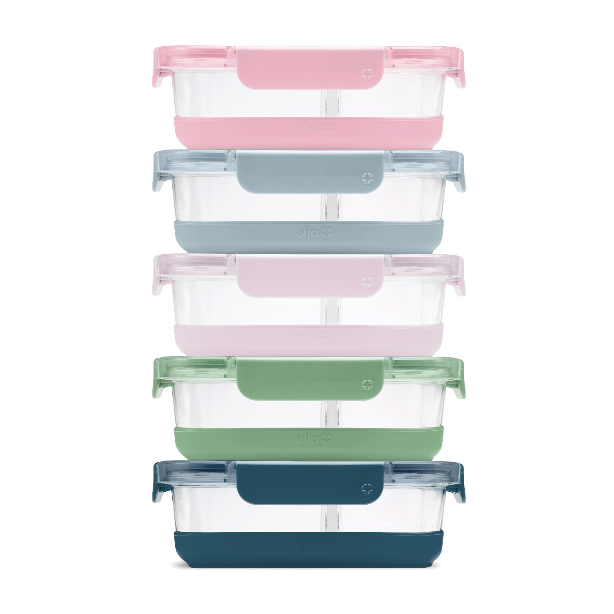 Ello Duraglass Refresh Divided Meal Prep Set