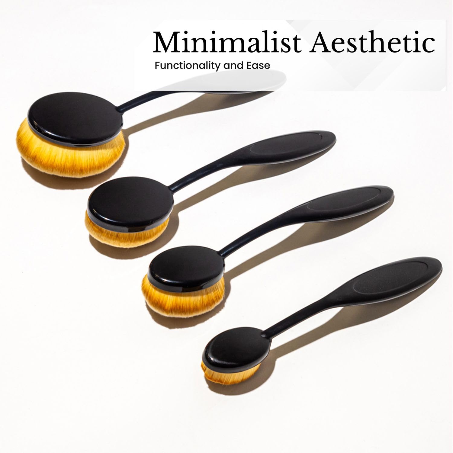 Intirilife Pędzel do makijażu Oval w rozmiarze 1 - średnica pędzla 5 cm - Pędzel do makijażu w kształcie szczoteczki do zębów Pędzel do tuszu Pędzel kosmetyczny do podkładu Korektor Podkład Malowanie