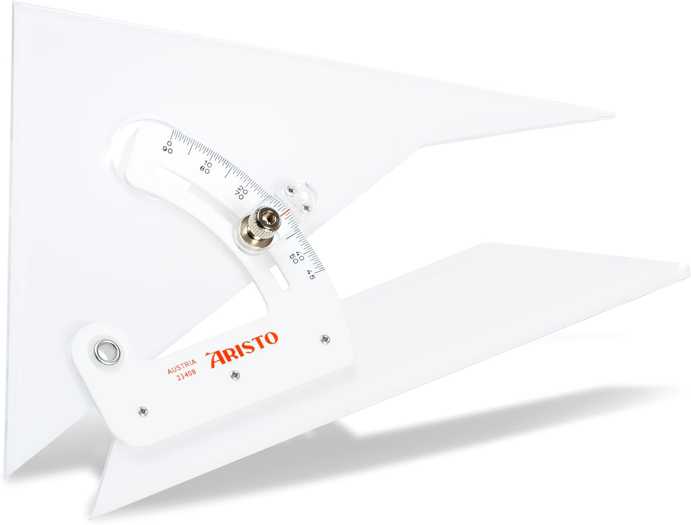 AR23408 Angle Angle 20 cm - 8 Inches (Angle and Protractor, Facets on All Sides, 3.5 mm Crystal Clear Plexiglass) Transparent