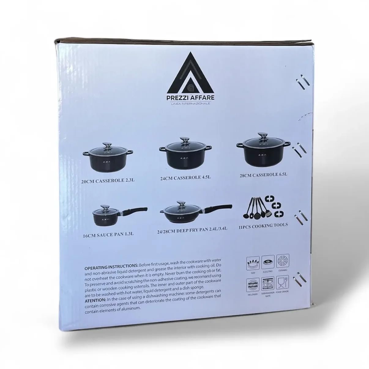 BATTERIA DI PENTOLE 23 Pezzi in Acciaio Inox a Induzione Antiaderente SUPER OFFERTA AMC BATTERIA