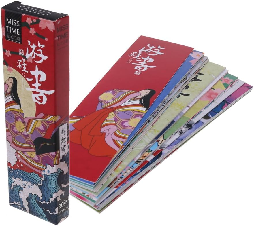 Karryin 30Pcs/Bag Paper Bookmark Vintage Japanese Style Book Marks for School Student Kids Creative Gift