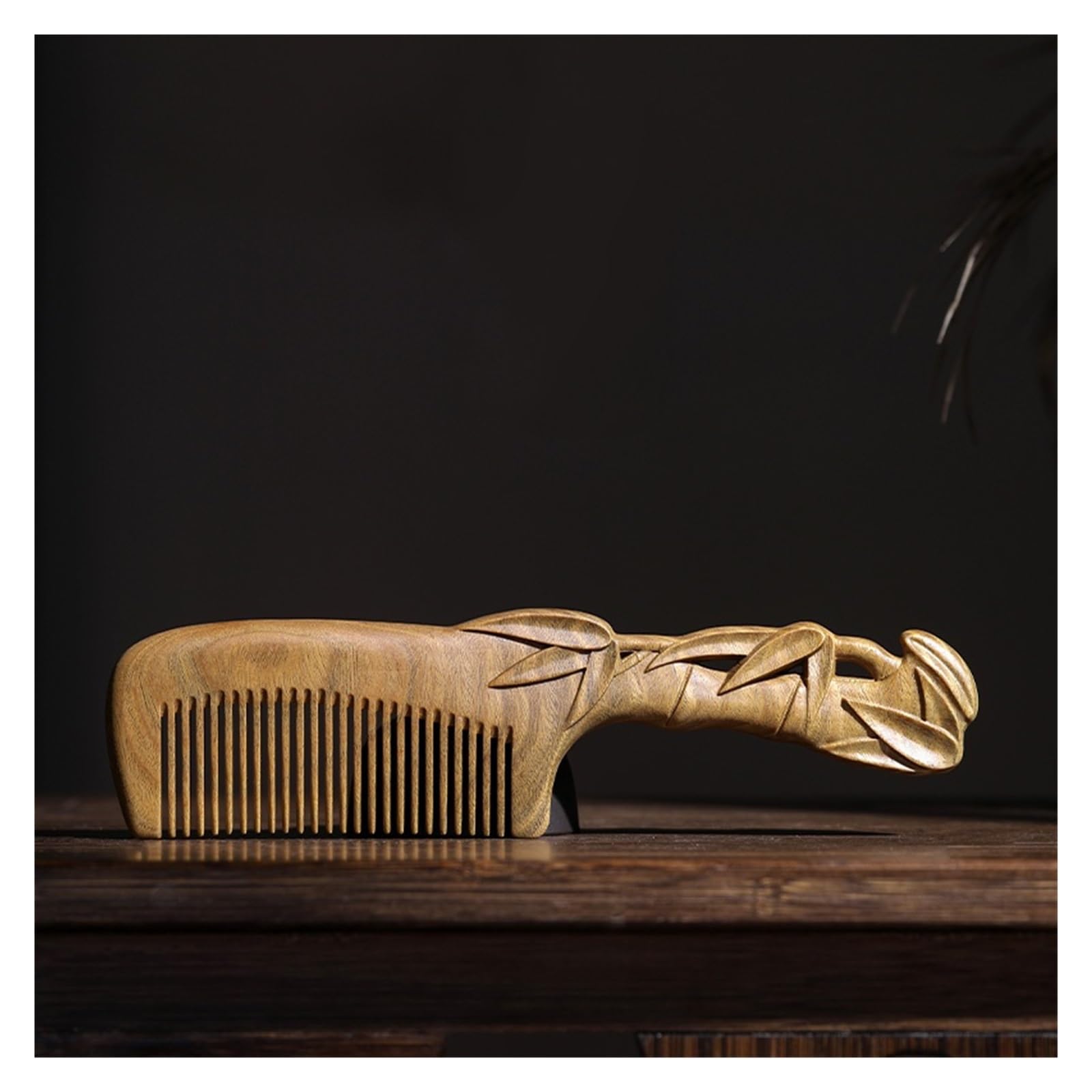 Peruka Grzebień Solid Wood Fine Tooth Comb Retro Massage Comb Bathroom Comb Suitable for Long Hair, Straight Hair, Wavy Hair, Curly Hair, Thick Hair Duże grzebienie do włosów