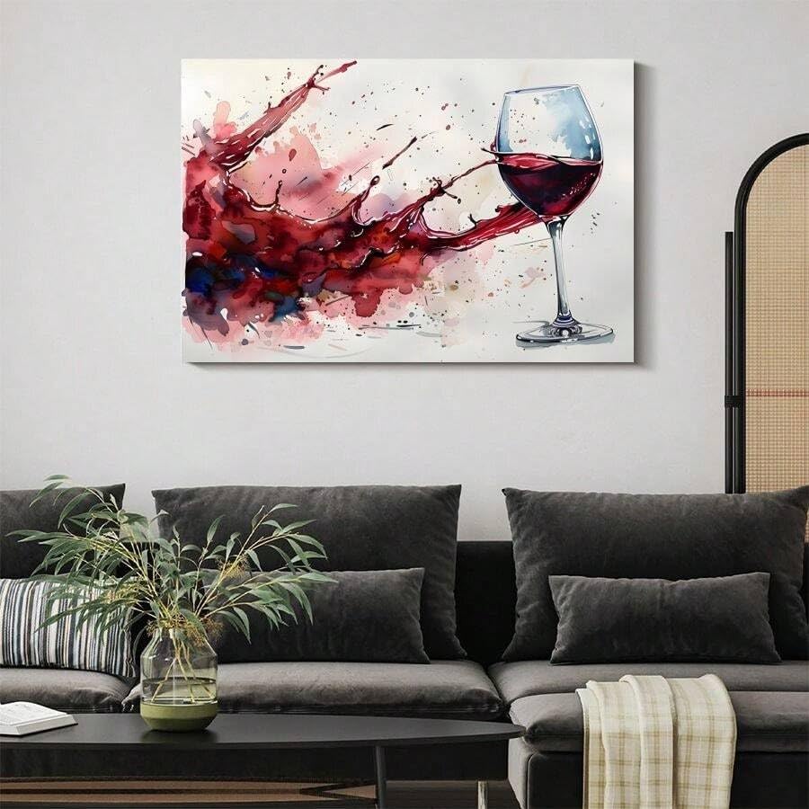 Tableau vin rouge aquarelle pour exprimer votre passion de l'art - 3