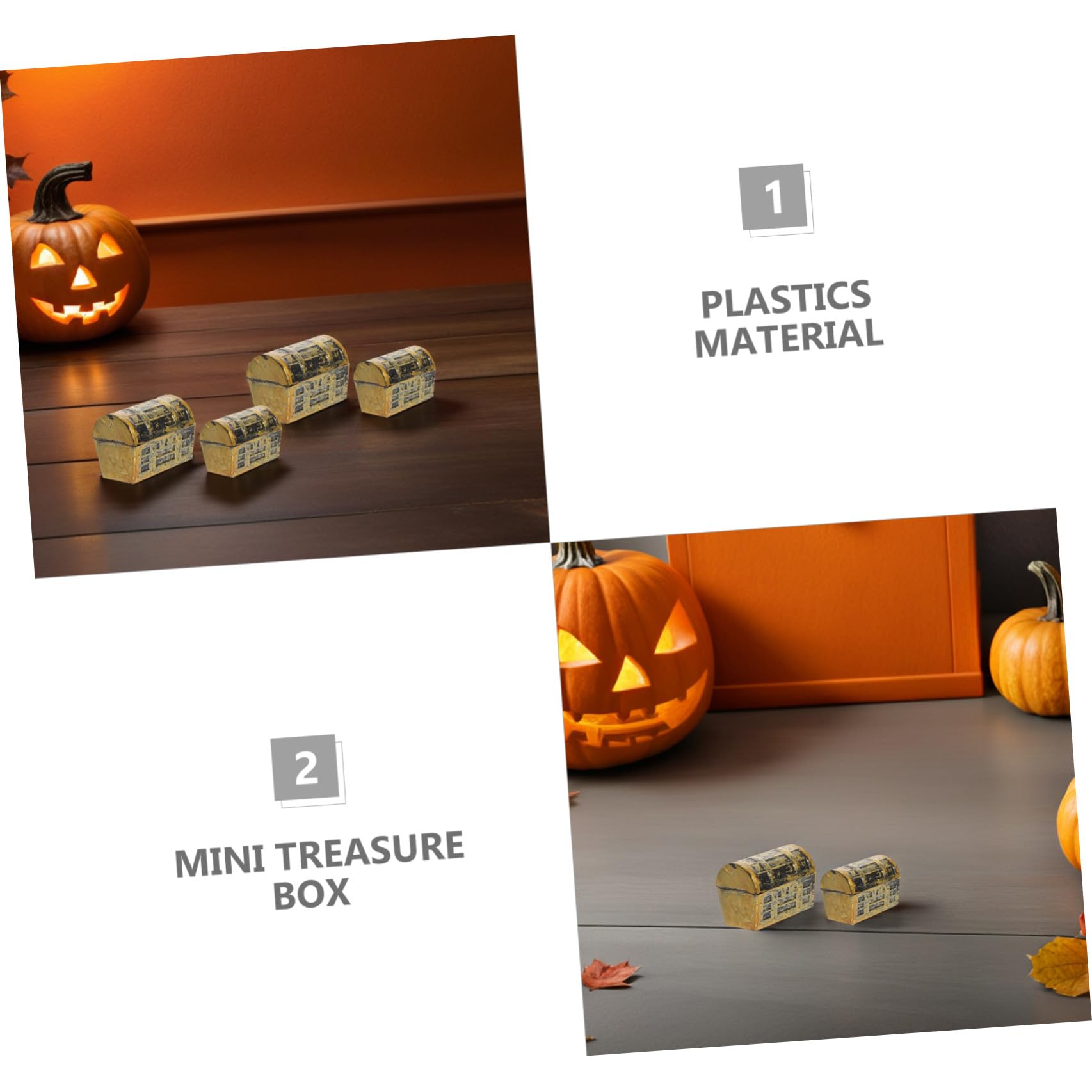BESTOYARD 10 mini forziere del tesoro retrò in plastica, per feste, decorazioni e regali per bambini