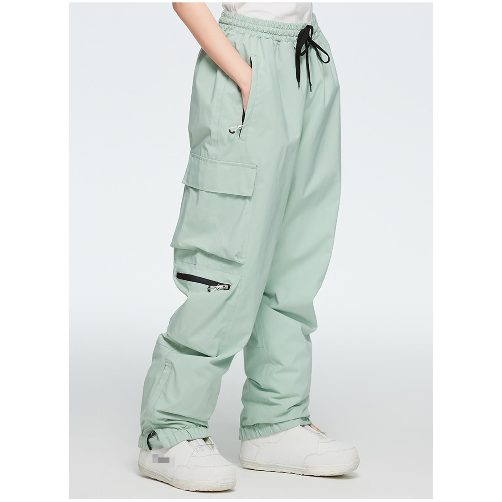 ALMASI Pantaloni da Snowboard Larghi da Uomo da Donna Pantaloni da Neve da Sci Sport Super Larghi Isolamento Esterno Impermeabile(Apple Green,Small)