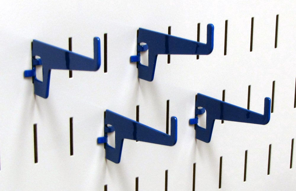Wall Control 10-HL-102 BU 2-7/8" Long Reach Slotted Pegboard Hook Pack for Wall Control Pegboard Only, Blue