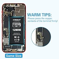 Vista 5 de Batería de gran capacidad de 13200 mAh compatible con iPhone 12 Mini, batería de repuesto de polímero de litio de 0 ciclos para iPhone 12 Mini
