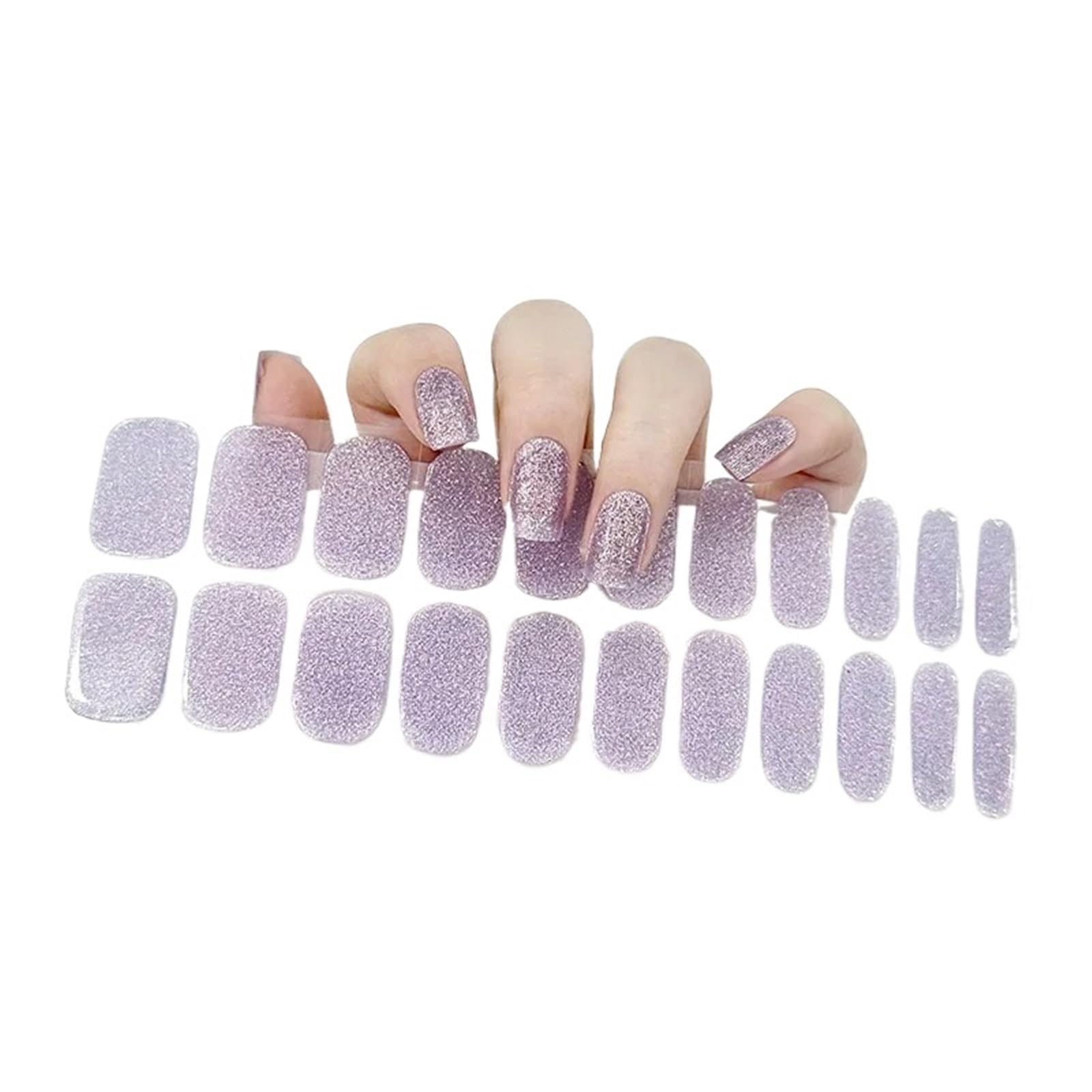 20 Tips Gradient Semi-Cured Gel Nail Stickers - Full Cover Nail Gel Polish Wraps - Press On Nails Decal(2)