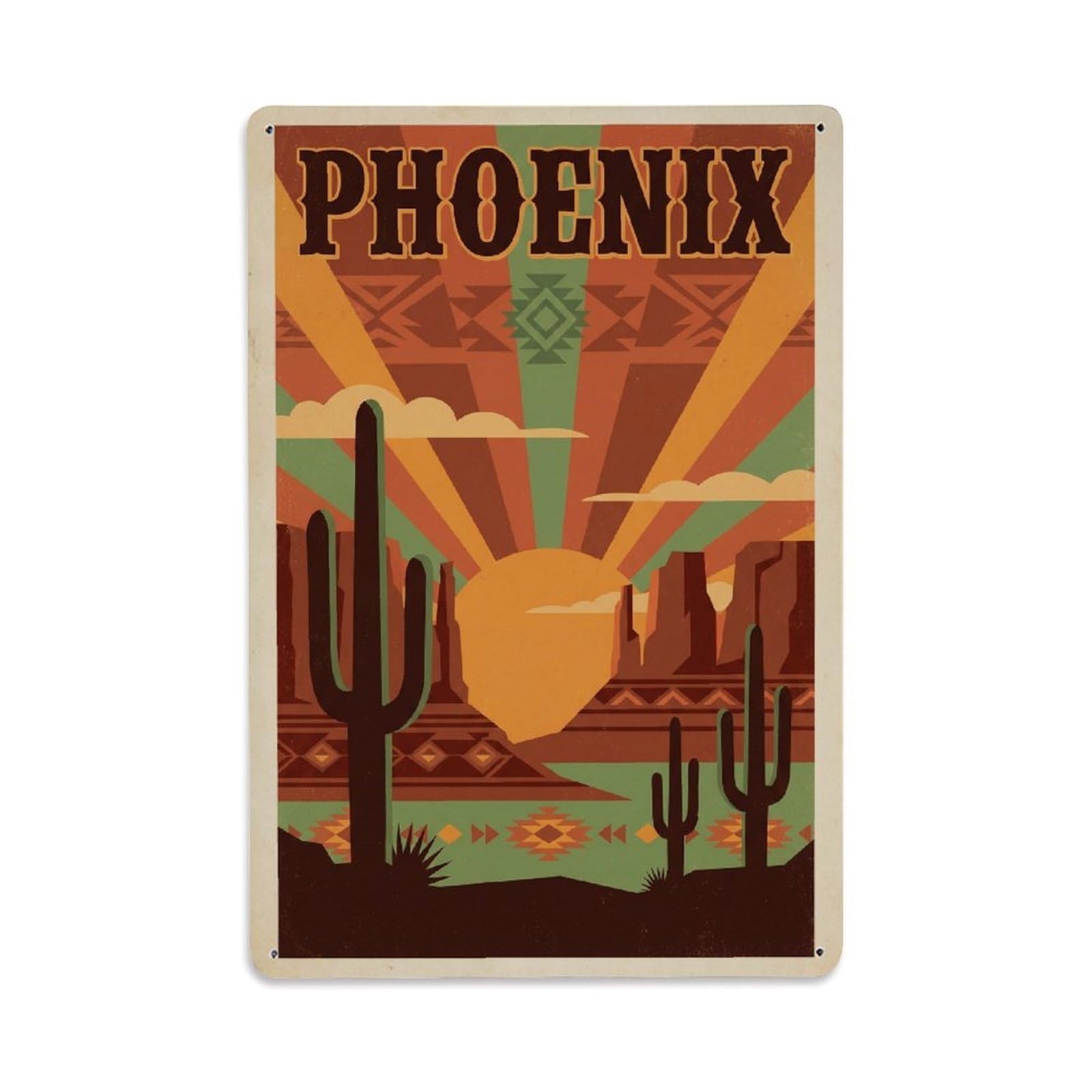 Gead 8X12inch Style Retro America Phoenix Travel Metal Tin Sign