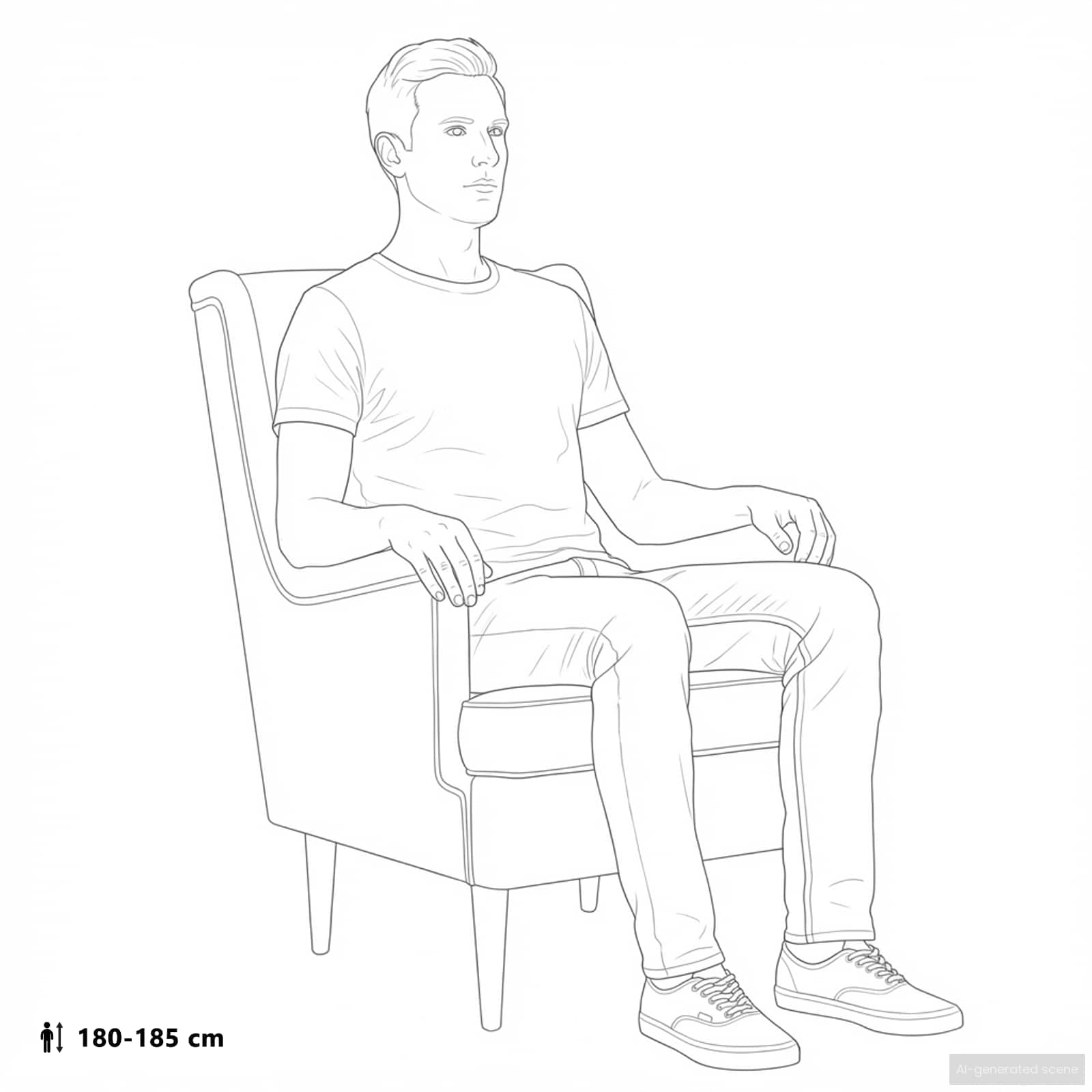Sillón moderno de tela azul con marco de madera y metal, diseño ergonómico, giratorio y ajustable, ideal para salón, dormitorio u oficina, relajante y elegante
