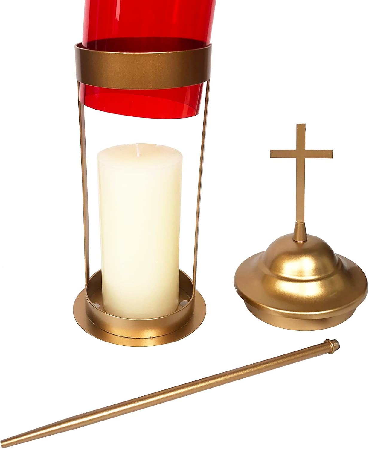 in Loving Memory Metal Crosses for Grave Cemetery Decorations for Grave Cemetery Lights Memorial Lantern Candle Holder with 11.8 Inches Garden Stakes