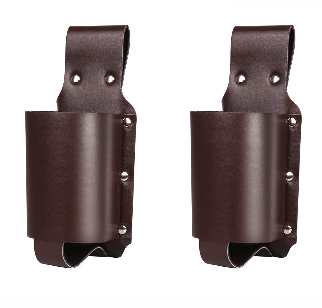 Exasinine2 Pcs PU Leather Beer Holsters, Beer Holder Belt Drink Waist Bag for Travel, Outdoor