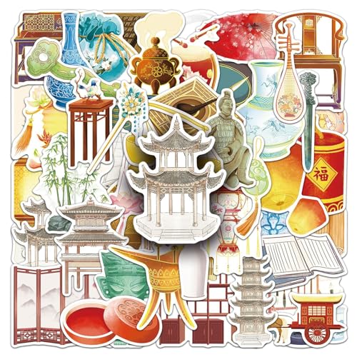 kaensc - 50PCS Antique Style Elements Vintage Old Antique Children and Teenagers Stickers,Vintage Diary Stickers,Decorative Phone Case Laptop Diary Notepad Scrapbook Waterproof Stickers