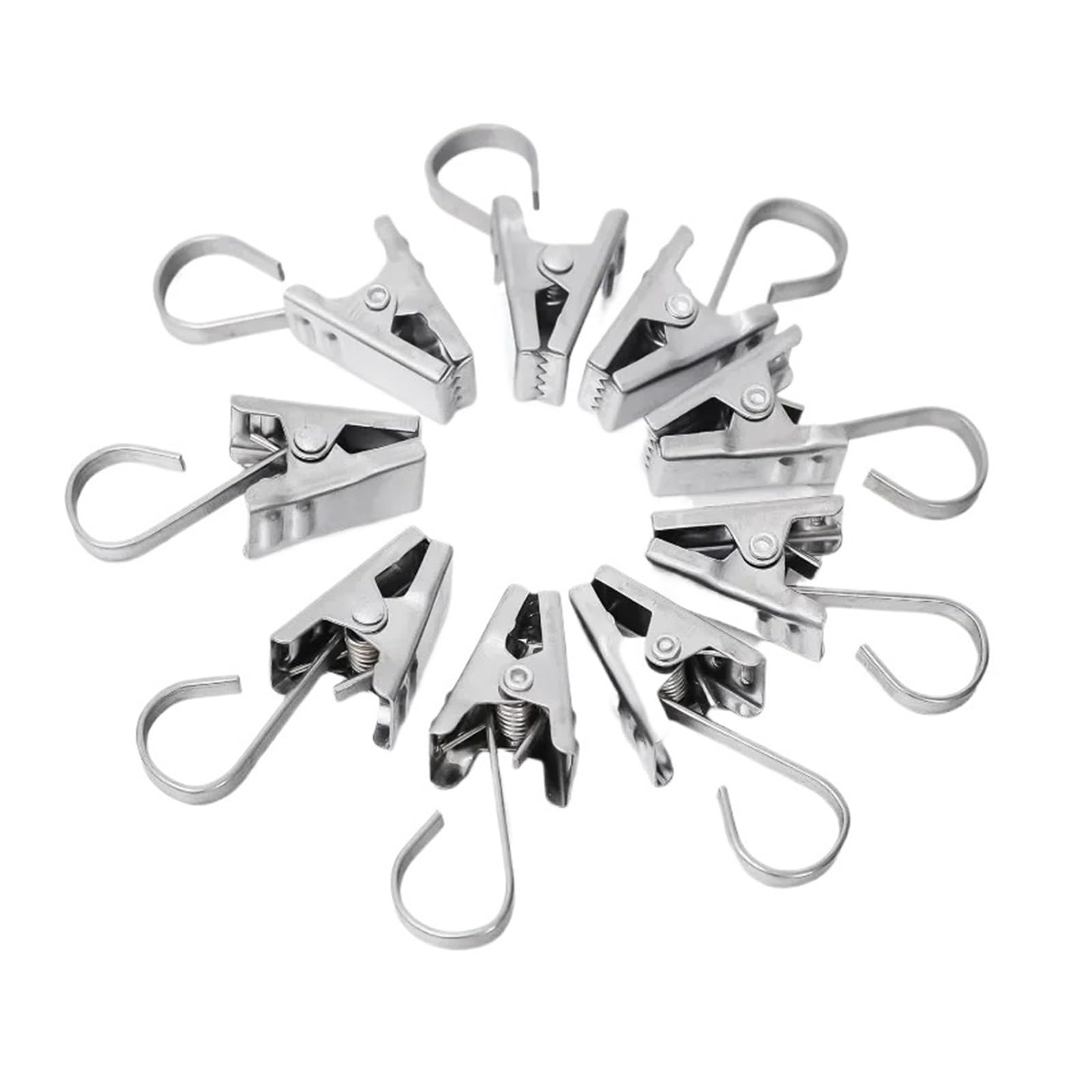 50/100 Stück Edelstahl-Vorhang-Clips – Ersatz-Vorhanghaken mit Aufhängeklemme für Fotos und Vorhänge für Vorhänge, Metallvorhänge, Kleiderbügel-Clip (B-100 Stück)