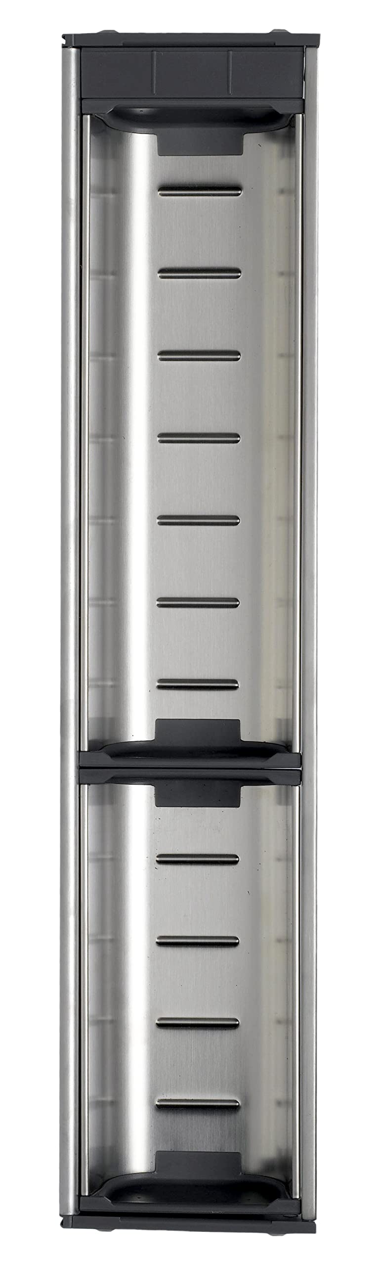 Cubertero para interiores de cajón de cocina, acero inoxidable de 64mm de altura modulable con separadores de plástico para almacenamiento de cubiertos (472 x 280)