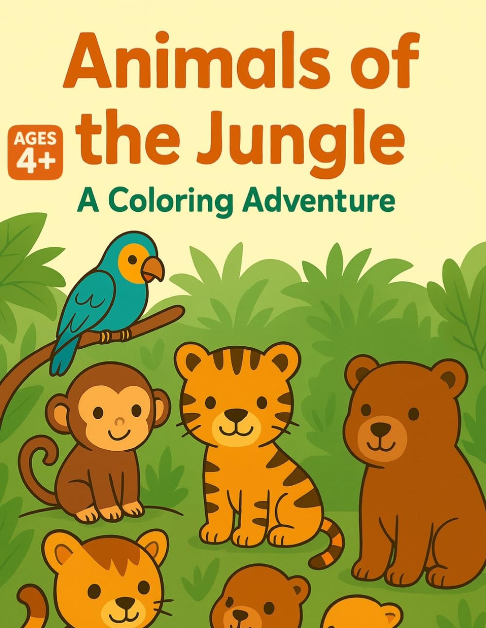 Animals of the Jungle: A Coloring Adventure: Fun and Educational Jungle Animals Coloring Book with Facts for Kids Ages 4–8