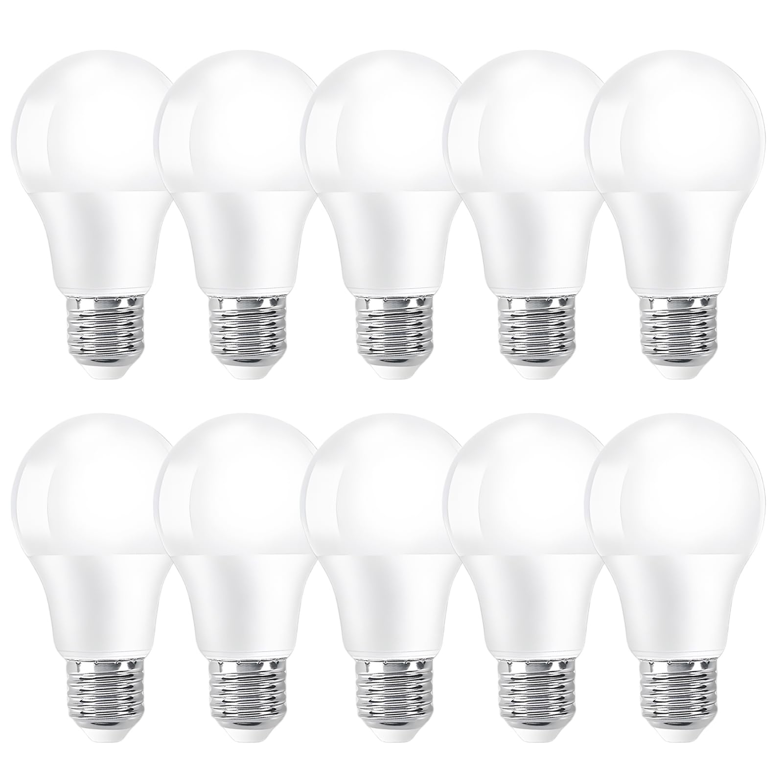 HUAMu 10 Pack E27 LED Warm White Light Bulbs, 3W Replaces 30W, 300 Lumens, A19, 2700K, 200° Beam Angle, Energy Saving, Both Indoor/Outdoor Use