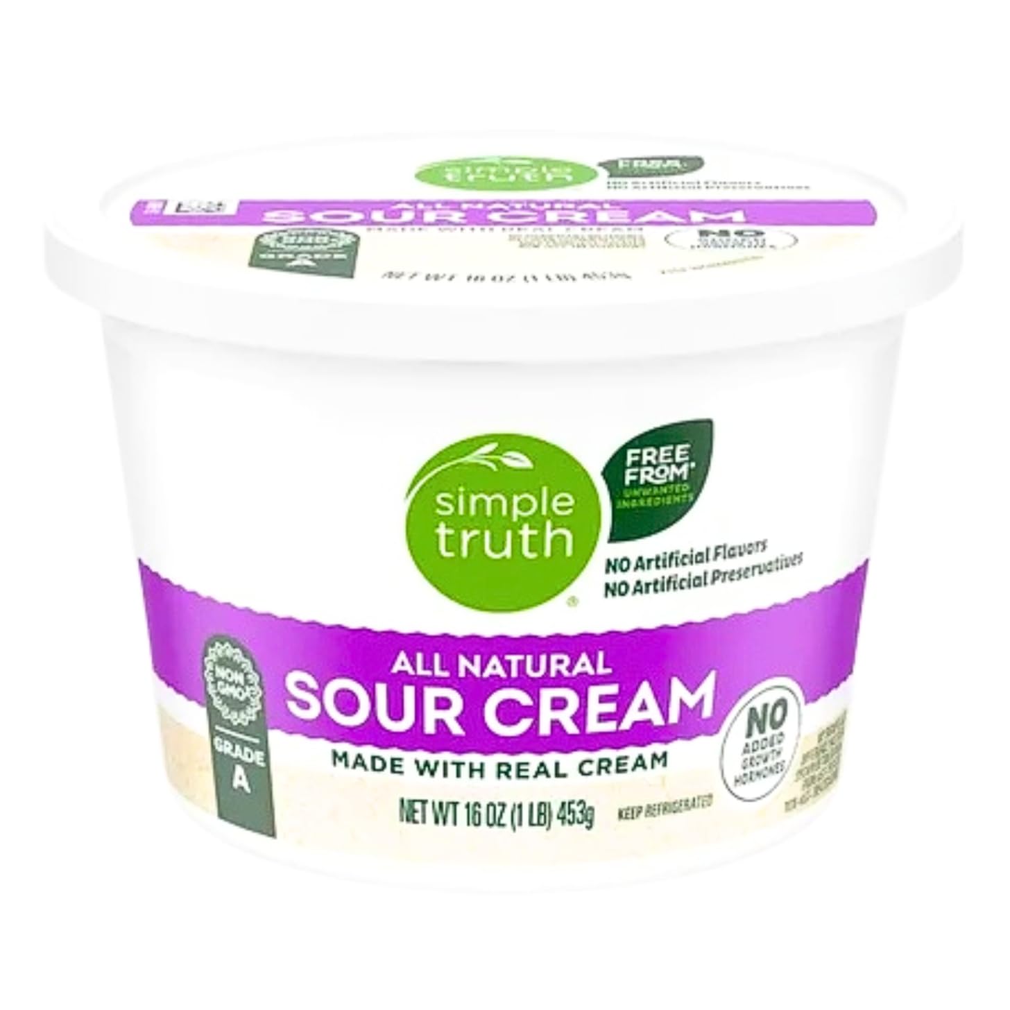 All Natural Sour Cream 16 oz Rich Creamy Cultured Dairy Simple Ingredients No Artificial Preservatives