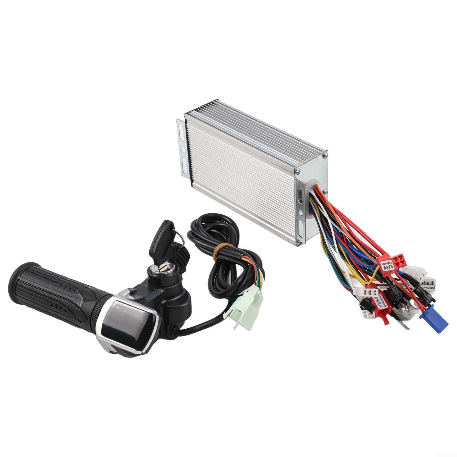 Belnotelt 500W Brushless Motor Controller and LCD Display Throttle Handlebar Set for 36V 48V 64V 72V Ebike, Three Speed Cruise Control Anti-Theft Aluminum Alloy(48V64V72V)