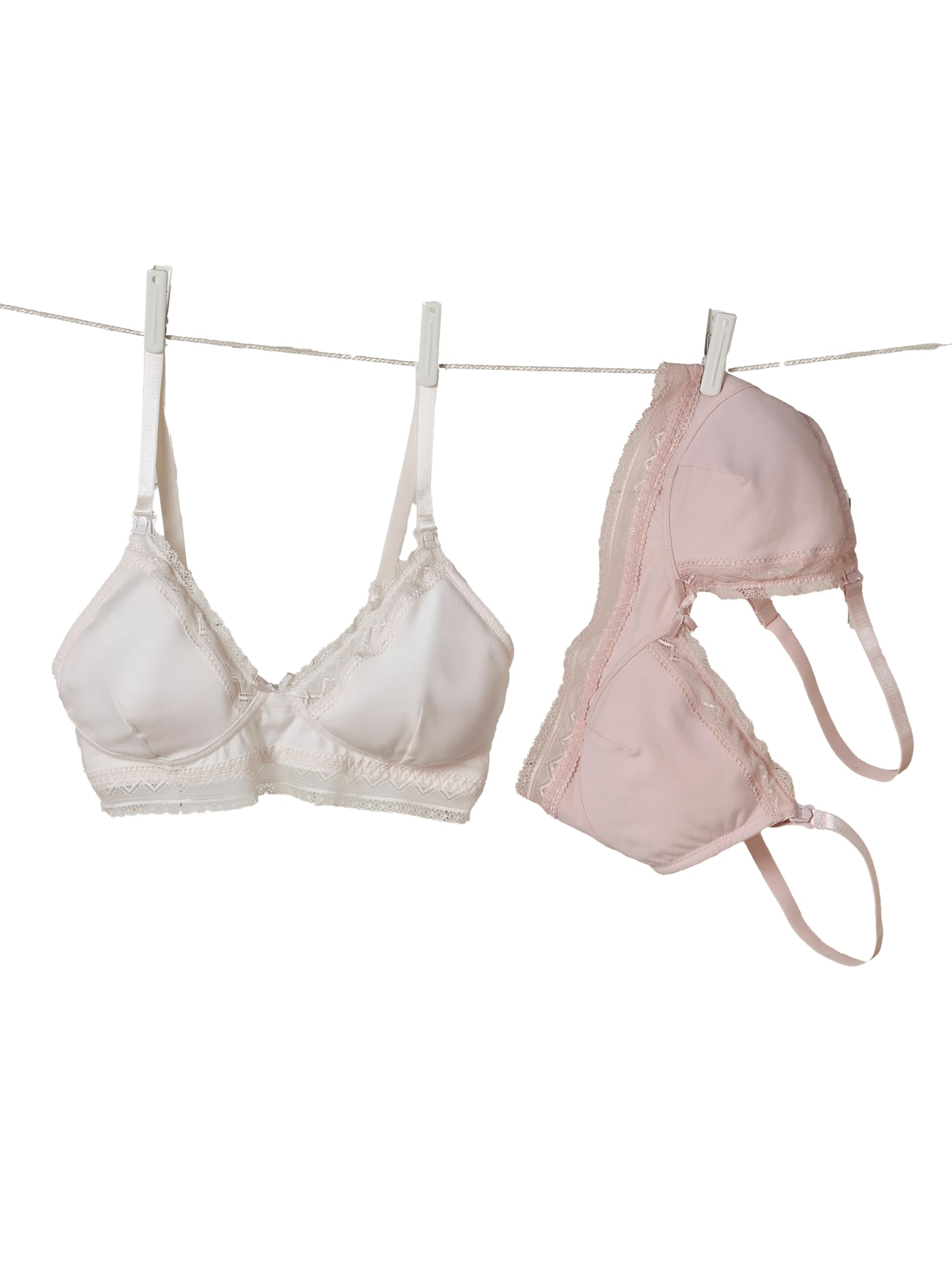 Vertbaudet 2er-Pack bügellose Still-BHS aus Bio-Baumwolle pudrig rosa 75D