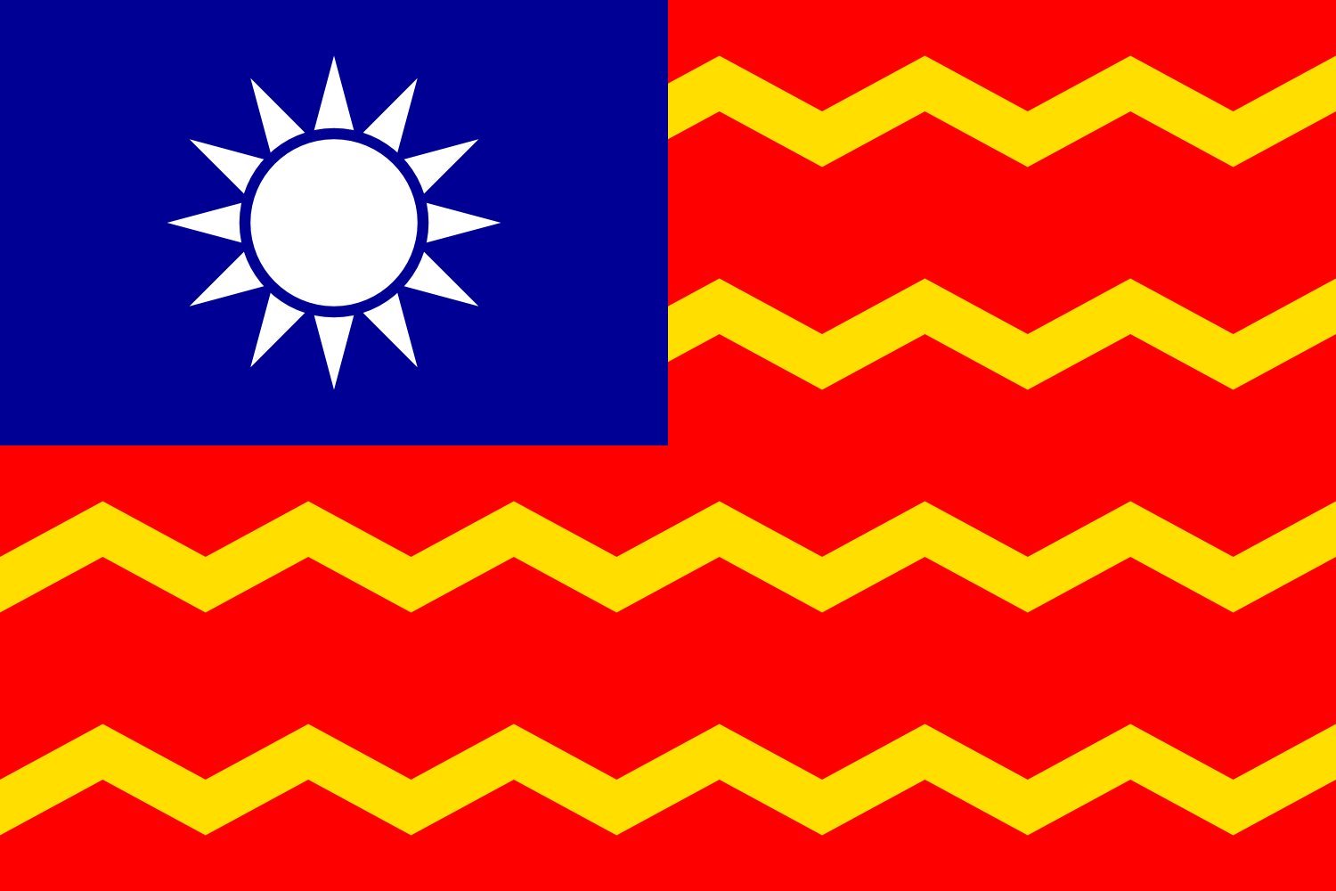 Civil Ensign of the Republic of China drapeau XL haut de gamme